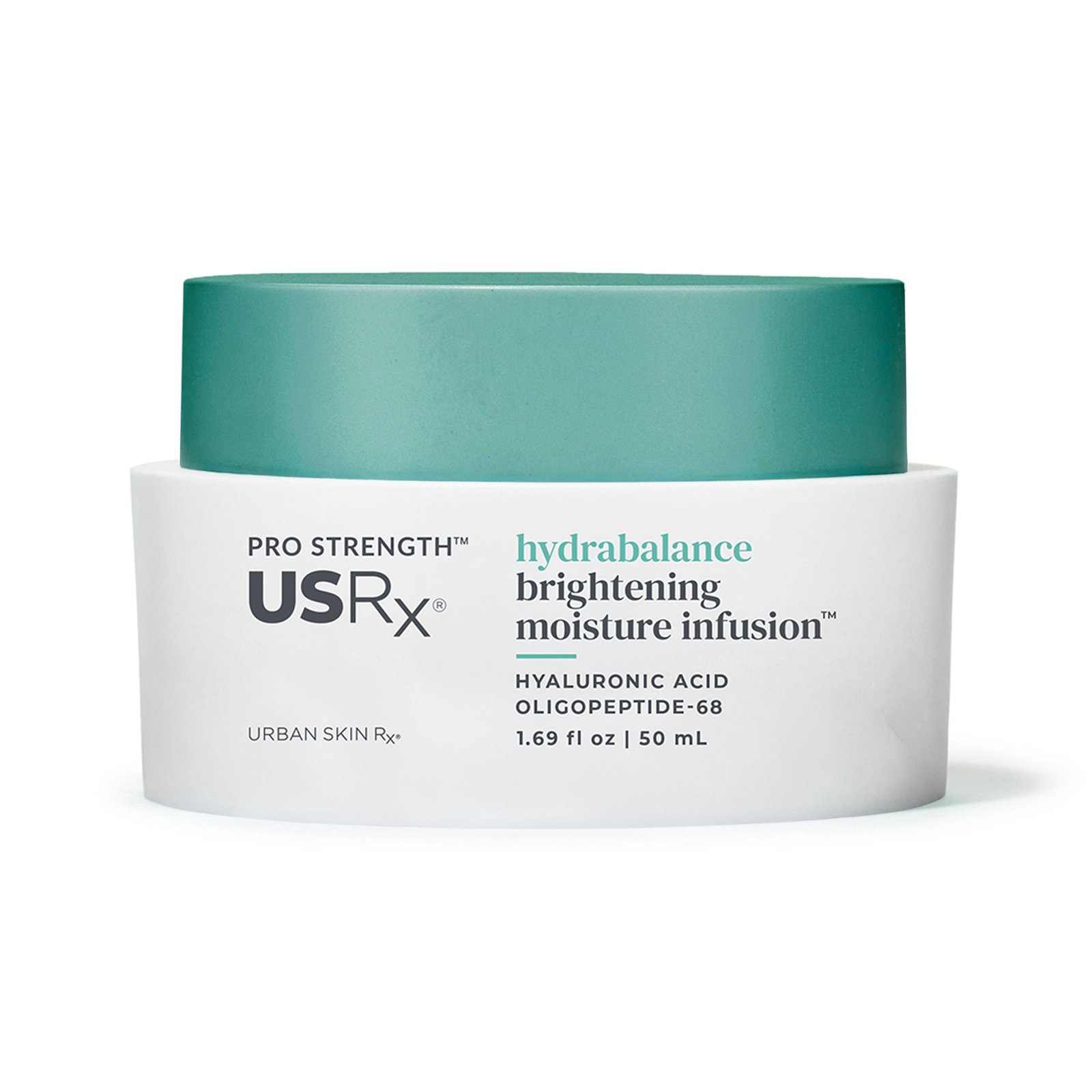 Jar of USRx HydraBalance Brightening Moisture Infusion on a white background