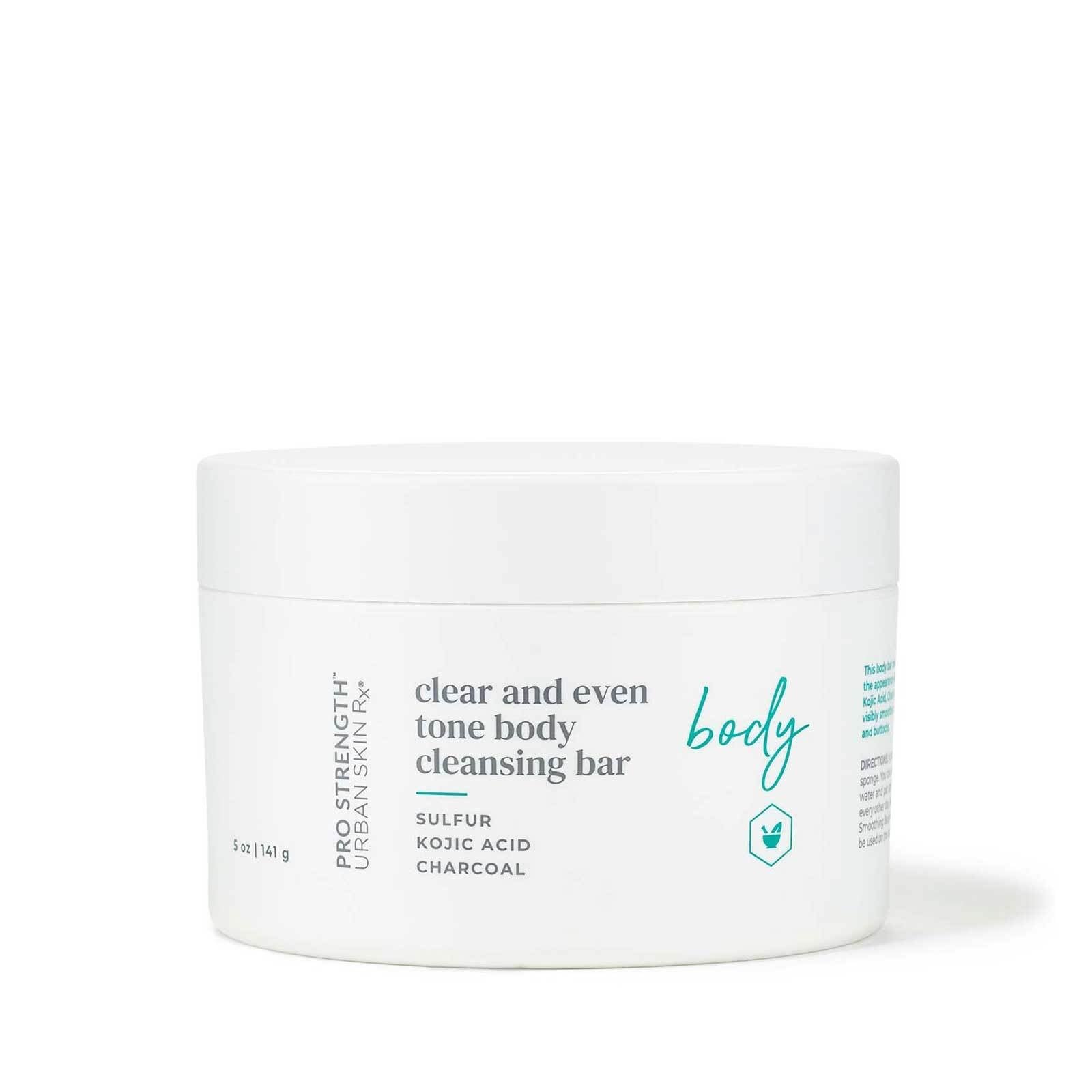5 ounce Jar of Urban Skin RX Clear and Even Tone Body Cleansing Bar against white background