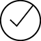 Black checkmark on a white background