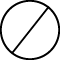 Circle with a slash in the middle of it on a white background
